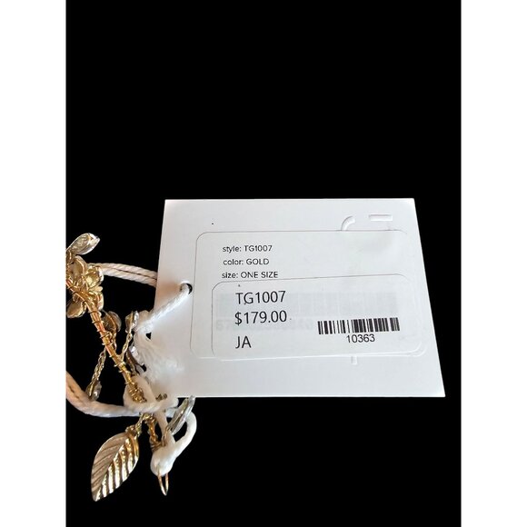 Gold Floral/Crystal Wire Hair Wreath Accessory - Picture 8 of 8